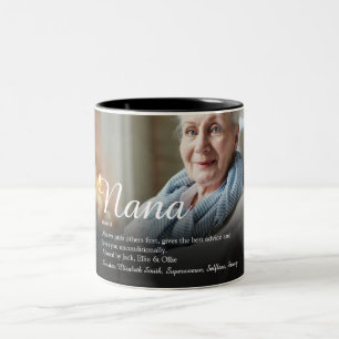 Taza Bicolor Elegante definición de foto de abuela abuela en le