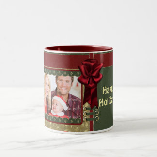Taza Bicolor Elegante diseño de Navidades tradicionales