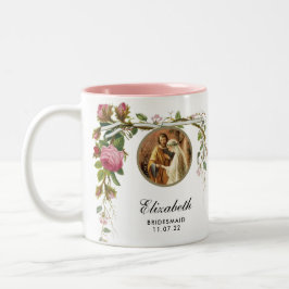 Taza Bicolor Elegante Ducha de Damas de Honor de Boda Rosas