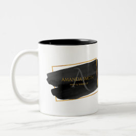 Taza Bicolor Elegante estilo artístico moderno negro y oro