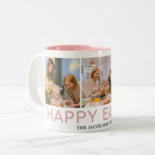 Taza Bicolor Elegante familia moderna de Bendición de Pascua Tr