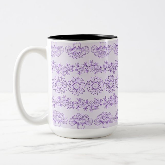Taza Bicolor Elegante floral botánica (Izquierda)