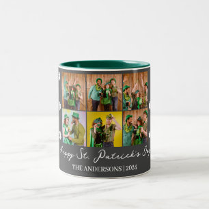 Taza Bicolor Elegante foto familiar del Día de San Patricio con