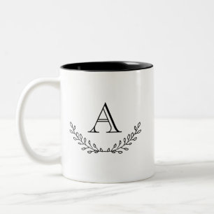 Taza Bicolor Elegante guirnalda monográfica