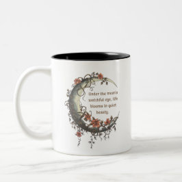 Taza Bicolor Elegante Luna de Creciente Floral
