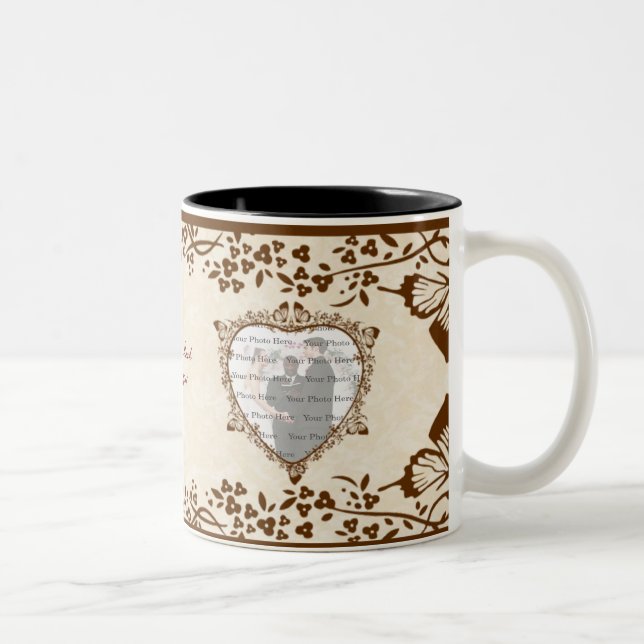 Taza Bicolor Elegante mariposa Boda Mug (Derecha)