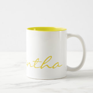 Taza Bicolor elegante moda simple moderna moda monograma amaril