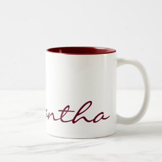 Taza Bicolor elegante moda simple moderna moda monograma rojo