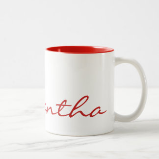 Taza Bicolor elegante moda simple moderna moda monograma rojo