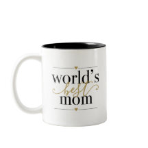 Elegante Moderno Negro y Dorado Mejor Mamá del Mun