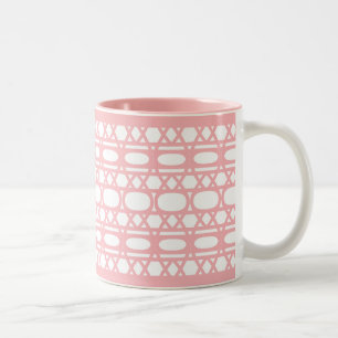 Taza Bicolor Elegante patrón abstracto rosa