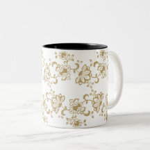 Elegante patrón botánico floral dorado