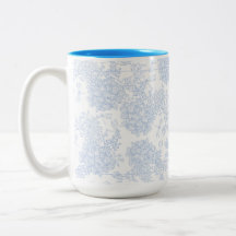 Elegante patrón floral azul y blanco