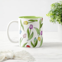 Elegante patrón floral de tulipanes modernos y col