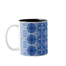 Elegante patrón portugués de azulejos azules y bla