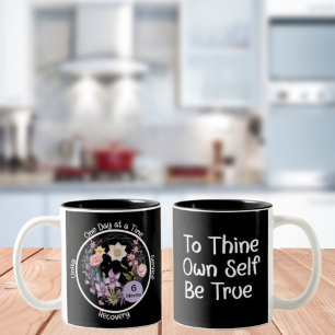Taza Bicolor Elegante Personalizado floral regalo de aniversari