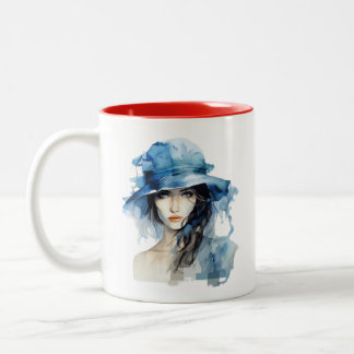 Taza Bicolor Elegante retrato acuático
