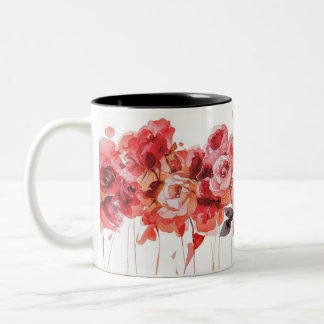 Taza Bicolor Elegante tinte Roses Watercolor Mug