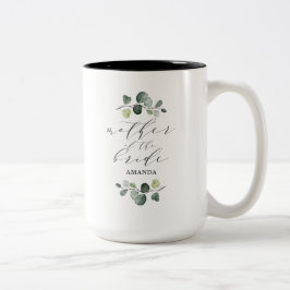 Taza Bicolor Elegante Verde de Eucalipto Madre de la Novia