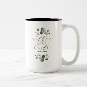 Taza Bicolor Elegante Verde de Eucalipto Madre de la Novia