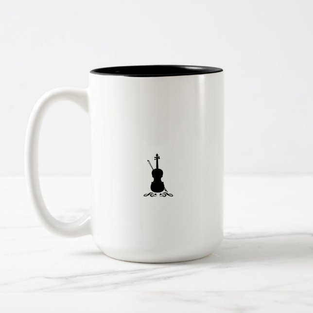 Taza Bicolor Elegante Violín Mug (Izquierda)