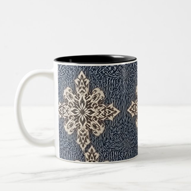 Taza Bicolor Elegantes cojines de hilera con patrones complejos (Izquierda)