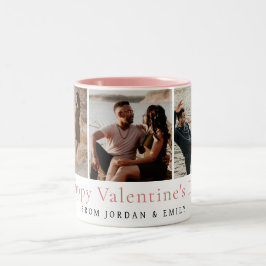 Taza Bicolor Elegantes Corazones Rojos Feliz Día de San Valentí
