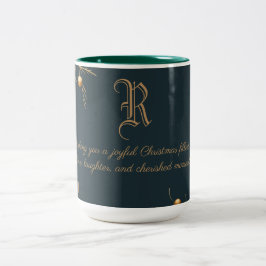 Taza Bicolor Elegantes Navidades de la familia Monograma Mug co