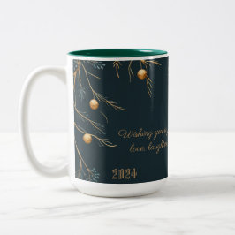 Taza Bicolor Elegantes Navidades de la familia Monograma Mug co