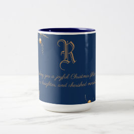 Taza Bicolor Elegantes Navidades de la familia Monograma Mug co