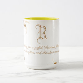 Taza Bicolor Elegantes Navidades de la familia Monograma Mug co