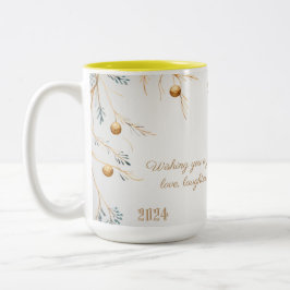Taza Bicolor Elegantes Navidades de la familia Monograma Mug co