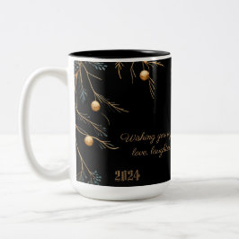 Taza Bicolor Elegantes Navidades de la familia Monograma Mug co