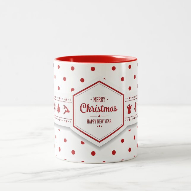 Taza Bicolor Elegantes Navidades Dots Mug (Centro)