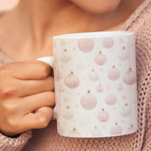 Taza Bicolor Elegantes Ornamentos de Navidad de Rubor