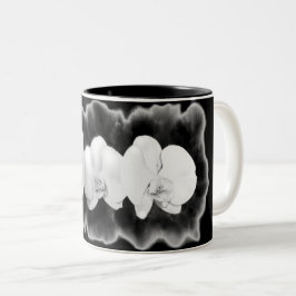 Taza Bicolor Elegantes orquídeas de color blanco negro