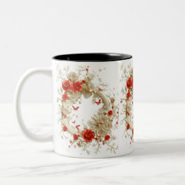 Taza Bicolor Elegantes Rosas 3D, abejas y belleza botánica