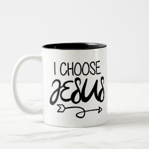 Taza Bicolor Elegir Jesús Art Gospel Gráficos Cristianos Art Qu