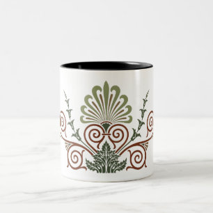 Taza Bicolor Elemento decorativo II de la antigua Grecia verde