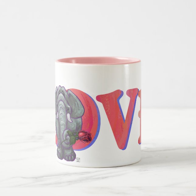 Taza Bicolor Elephant El día de San Valentín (Centro)
