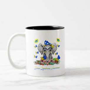 Taza Bicolor Elephant Faith Hope Love Down Syndrome Awaration