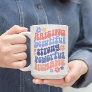 Taza Bicolor Elevando fuertes y hermosos niños potentes mamá Mu