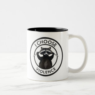 Taza Bicolor Elijo Violencia Graciosa Raccoon
