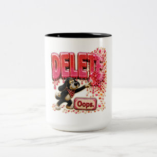 Taza Bicolor Eliminar Camiseta Divertida de Tecnología Oops par