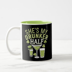 Taza Bicolor Ella es mi mitad más borracha, pareja coincidente 