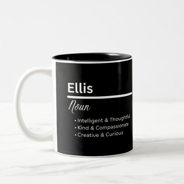 Taza Bicolor Ellis Boy Name Definition Personalized Mug (Izquierda)