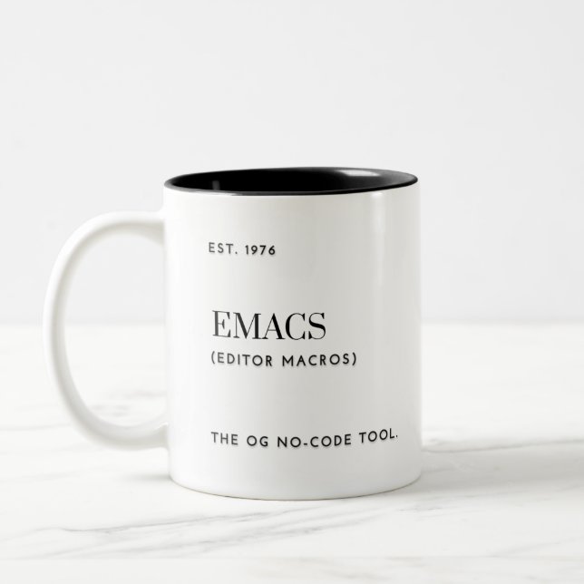 Taza Bicolor Emacs - La herramienta de código de OG (Izquierda)