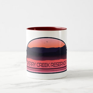 Taza Bicolor Embalse de Creek de Cerezos Colorado Red Sunrise