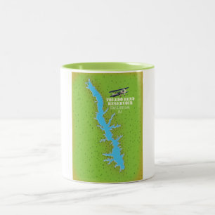Taza Bicolor embalse de Toledo Bend Texas & Louisiana Mapa