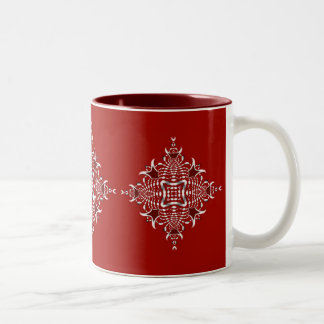 Taza Bicolor Emblem Fractal Rojo y Blanco Mug